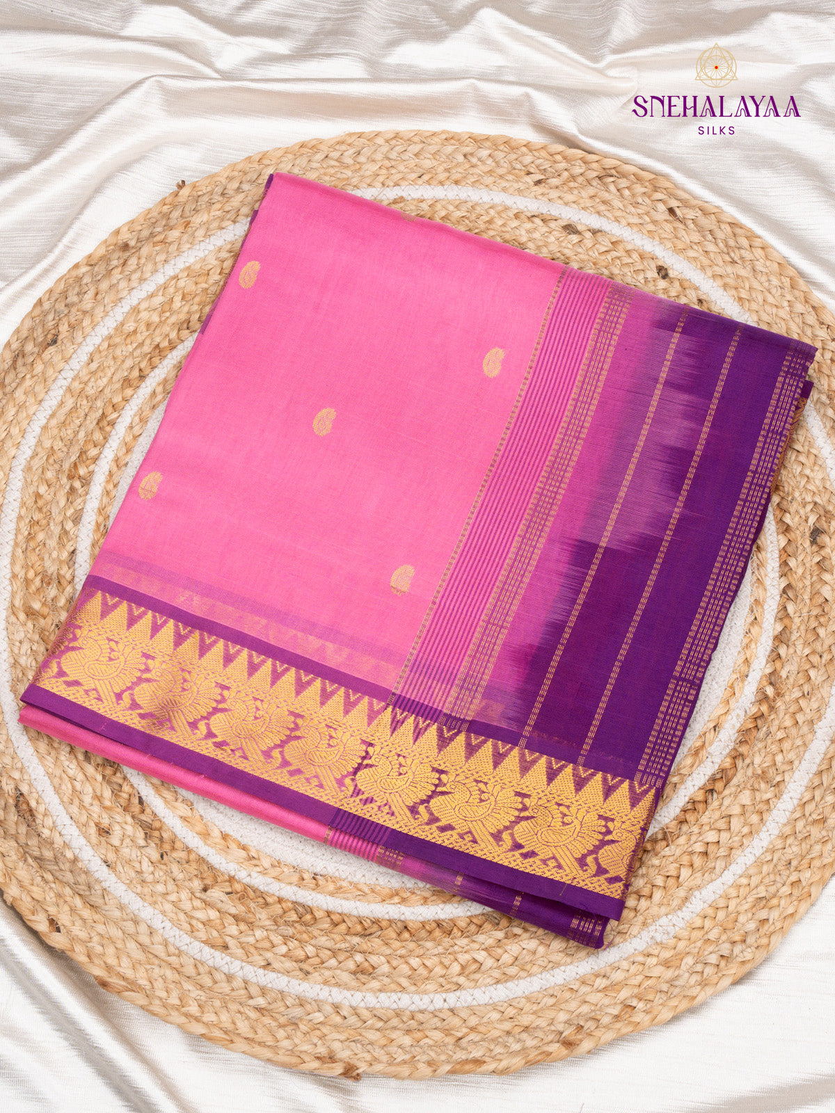 Pink Kanchi Silk cotton Saree